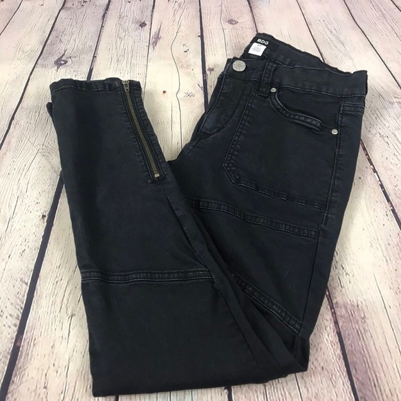 BDG Stretch Skinny Jeans Zip Ankle Black Denim - Picture 2 of 8